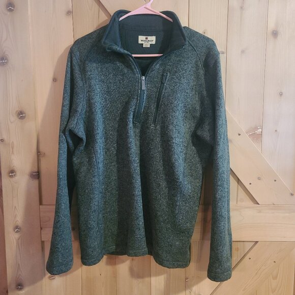 Woolrich Other - Woolrich Sweater Jacket Mens Medium Half Zip Pullover Polyester Fleece Green
